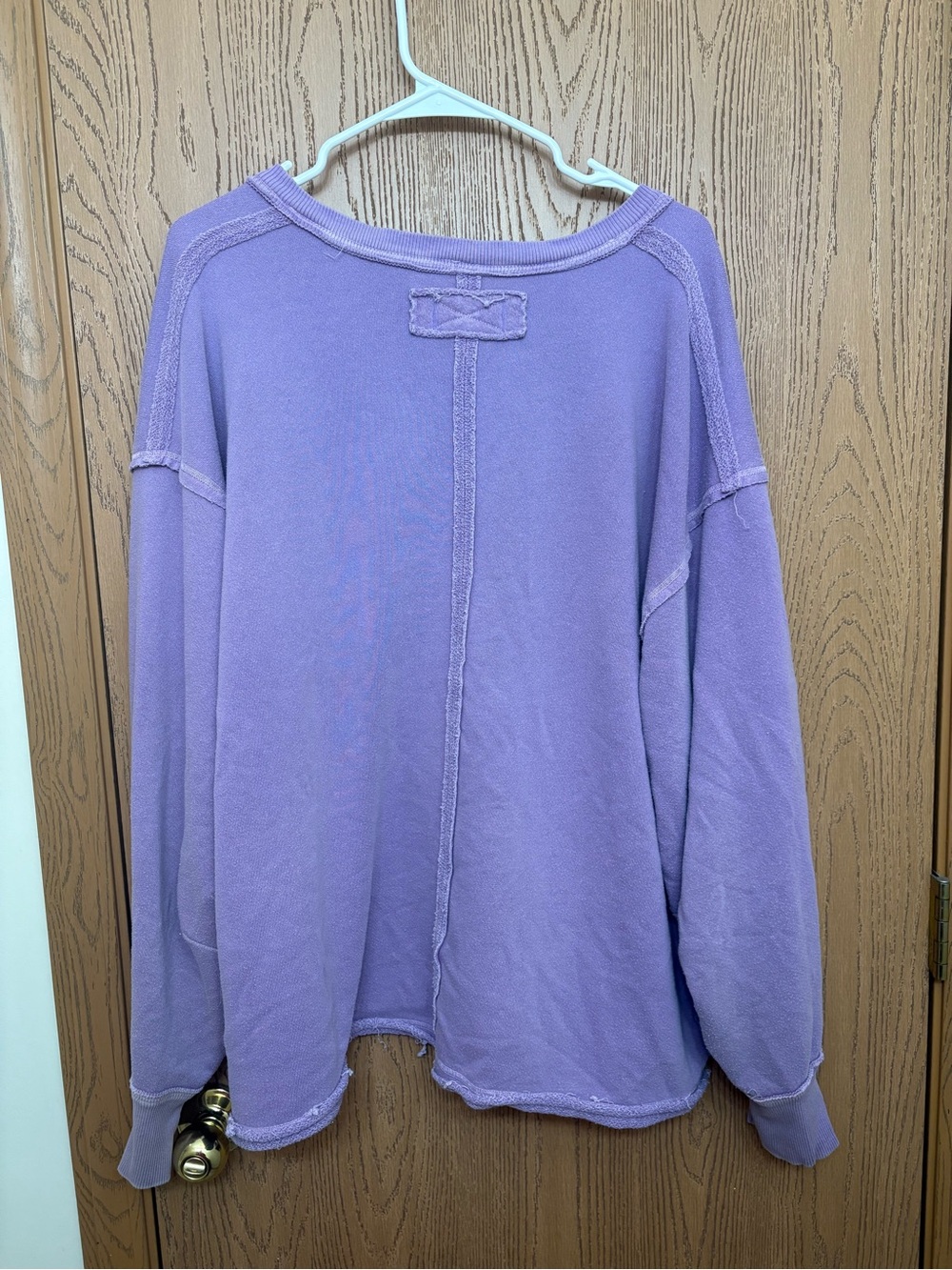 Free People Lavender V-Neck Pullover Sweatshirt - Picture 4 of 7